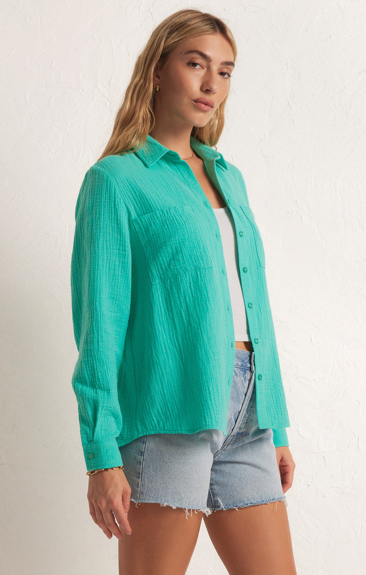 Kaili Button Up Gauze Top